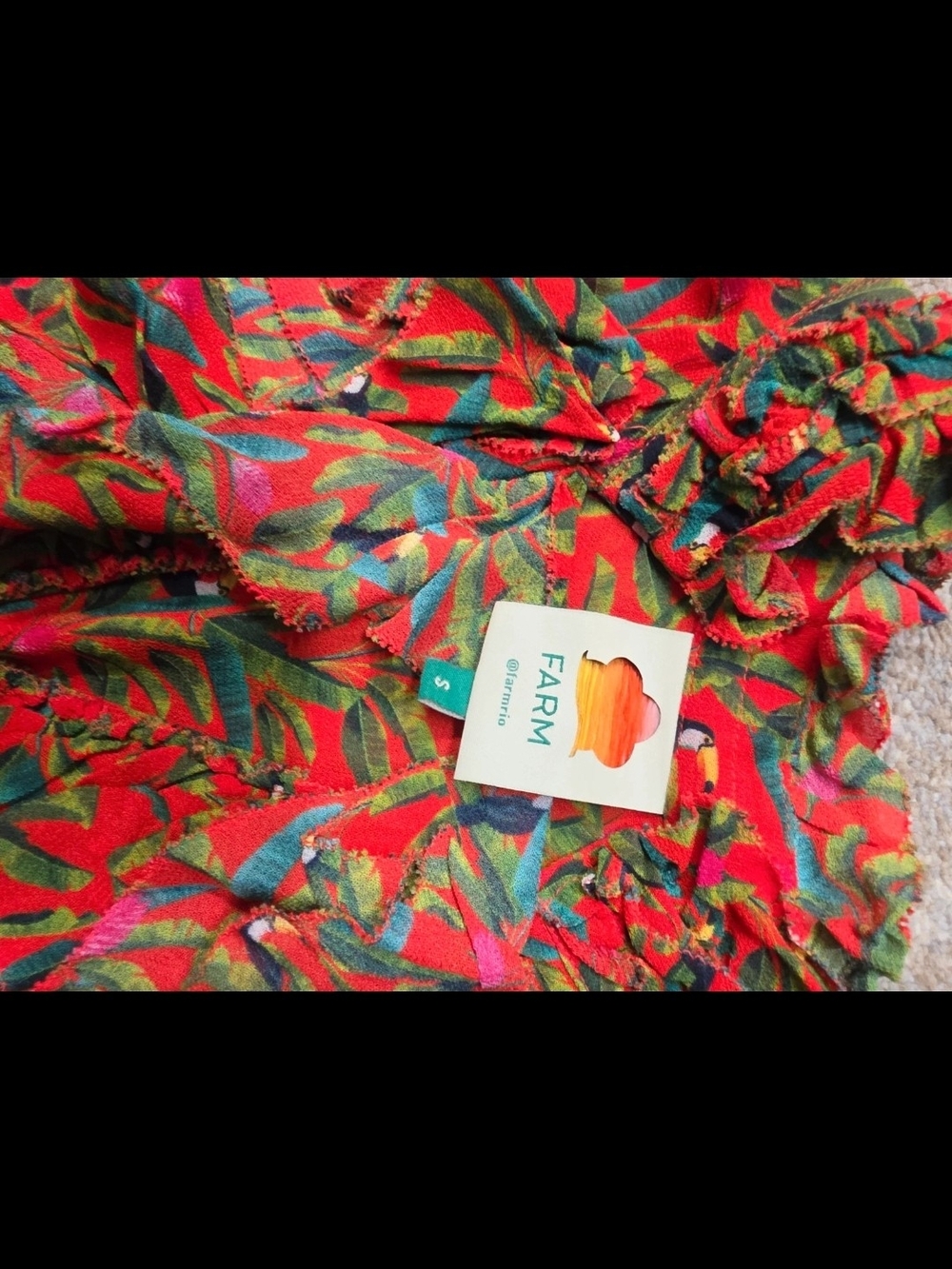 FARM Rio Red Floral Ruffle Long-Sleeve Dress - Picture 4 of 4